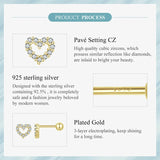 925 Sterling Silver Dainty Cubic Zirconia Heart Earrings - 2 Colours