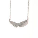 Stainless Steel Full Pave Angel Wing Necklace - 11 Options