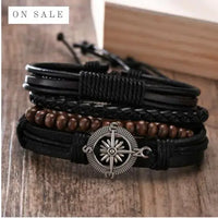 Multi Strand Leather Braided Bracelet - 23 Options