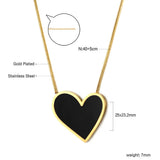 Stainless Steel Heart Shaped Pendant Necklace - 33 Options