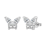 925 Sterling Silver Butterfly Stud Earrings - 4 Options
