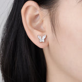 925 Sterling Silver Butterfly Stud Earrings - 4 Options