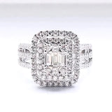Fashion Geometric Rectangle Cubic Zirconia Ring