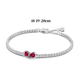 925 Sterling Silver Red Bow Matching Necklace Ring Earrings