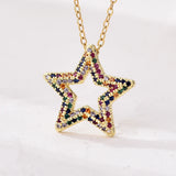 Fashion Multicolour Star Crystal Necklace - 4 Options