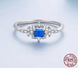 925 Sterling Silver Blue Spinel CZ Ring