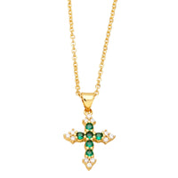 Fashion Gold Plated Crystal Cross Necklace - 6 Options