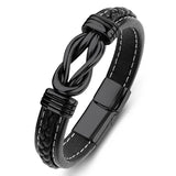 Stainless Steel To My Son Forever Linked Leather Bracelet Optional Box