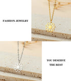 Stainless Steel Hollow Sunflower Necklace - 4 Options