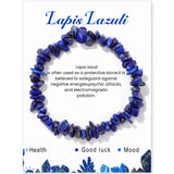 Irregular Chip Stone Bracelet With Card - 21 Options