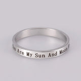 Stainless Steel Positive Words Inspirational Ring - 8 Options