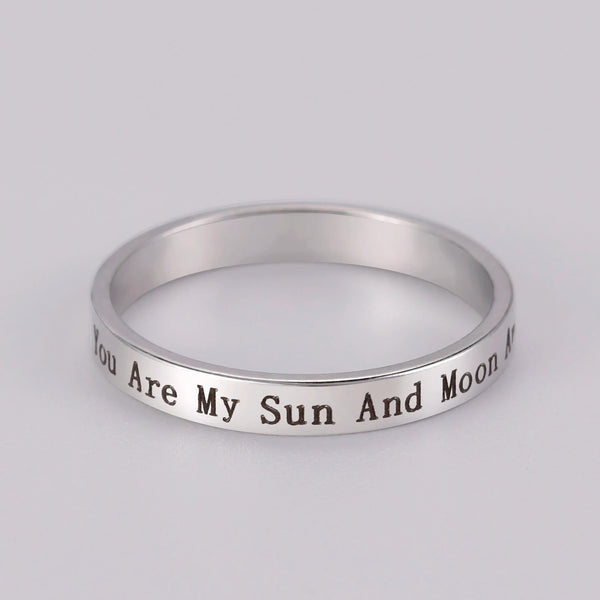 Stainless Steel Positive Words Inspirational Ring - 8 Options