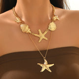 Fashion 2PCS Layered Sea Themed Necklace