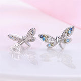 925 Sterling Silver Butterfly Stud Earrings - 4 Options