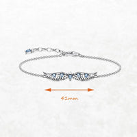 925 Sterling Silver Phoenix Wing Blue CZ Necklace/ Bracelet/ Set