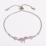 Fashion Pink Cubic Zirconia Bow Bracelet - 2 Options
