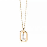 925 Sterling Silver CZ Plated Dainty Letter Necklace - 26 Options