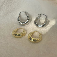 Stainless Steel Hoop Earrings - 2 Colours - 4 Options