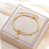 Stainless Steel Sea Themed Love Knot Snake Chain Bracelet - 2 Colours - 3 Options