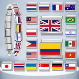 Stainless Steel World National Flag Italian Charm - 18 Options