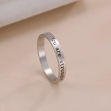 Stainless Steel Positive Words Inspirational Ring - 8 Options