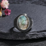 925 Sterling Silver Natural Labradorite Ring - 27 Options