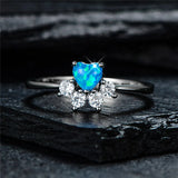 Fashion Created Opal/CZ Paw Ring - 3 Colours
