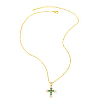 Fashion Gold Plated Crystal Cross Necklace - 6 Options