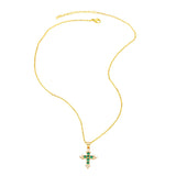 Fashion Gold Plated Crystal Cross Necklace - 6 Options