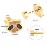 Stainless Steel Small Flat Back Animal Earrings - 20 Options