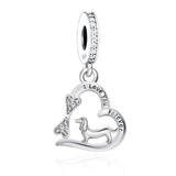 925 Silver Love You Forever Dog Hanging Charm - 33 Options