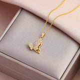 Fashion Stainless Steel Gold Colour Butterfly Pendant Necklace - 6 Options