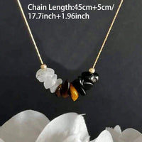 Fashion Moonstone Tiger Eye Black Agate Necklace