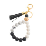 Fashion Silicone Beaded Tassel Keychain - 9 Options