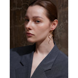Stainless Steel Minimalist Flowing Geometric Long Earrings - 2 Colours