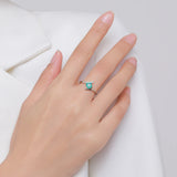 925 Sterling Silver Square Paraiba Tourmaline Ring