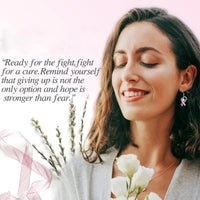 Fashion Love Heart Pink Ribbon Earrings
