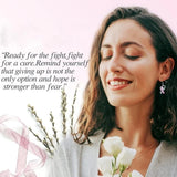 Fashion Love Heart Pink Ribbon Earrings