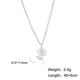 Stainless Steel Birth Flower Necklace - 2 Colours - 12 Options