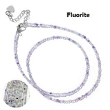 Fashion Faceted 2mm Natural Stone Bead Necklace - 31 Options