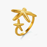Stainless Steel Sea Themed Open Ring - 6 Options