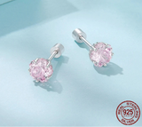925 Sterling Silver Sakura Cut Screw-back Ear Stud Earrings - 2 Colours