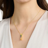 925 Sterling Silver Rectangle CZ Necklace - 2 Options - 2 Colours