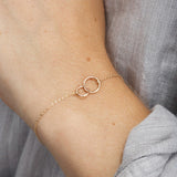 Stainless Steel Simple Double Circle Bracelet - 2 Colours