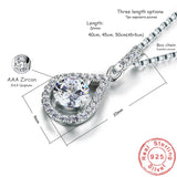 925 Sterling Silver CZ Tear Drop Necklace - 2 Chain Lengths