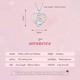 925 Sterling Silver Mother and Child Heart Necklace