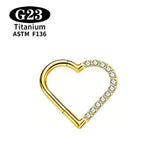 G23 Titanium Heart Nose/Ear Body Hoop - 2 Sizes - 13 Options