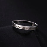 Stainless Steel Positive Words Inspirational Ring - 8 Options