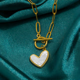 Stainless Steel Heart T Bar Necklace - 2 Colours