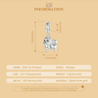925 Sterling Silver Dog Hanging Charm - 9 Options